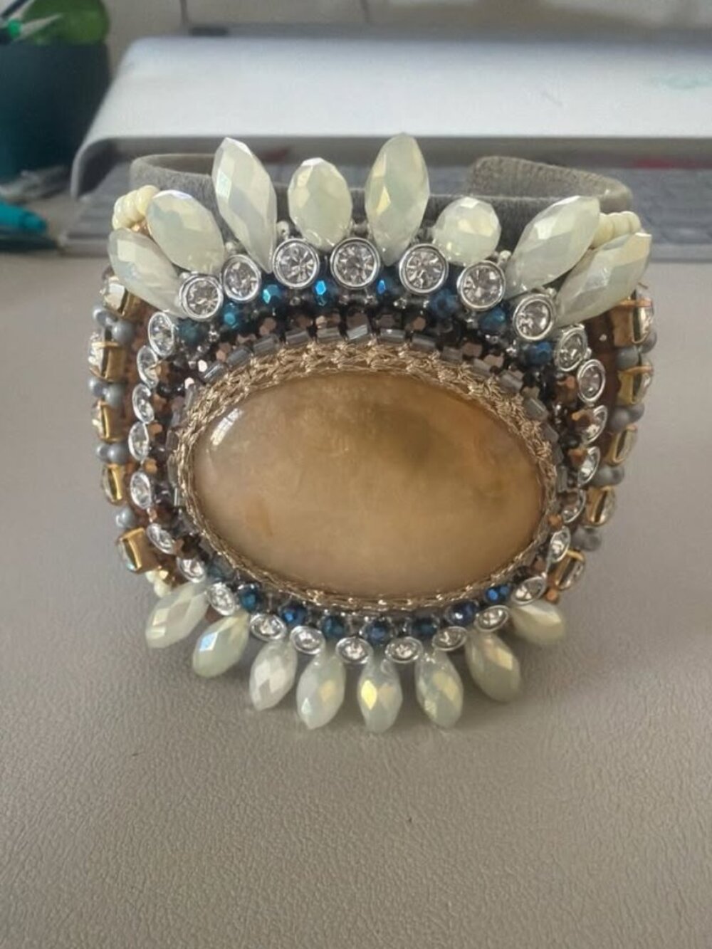 Large Ornate Bangle Bracelet, One of a Kind